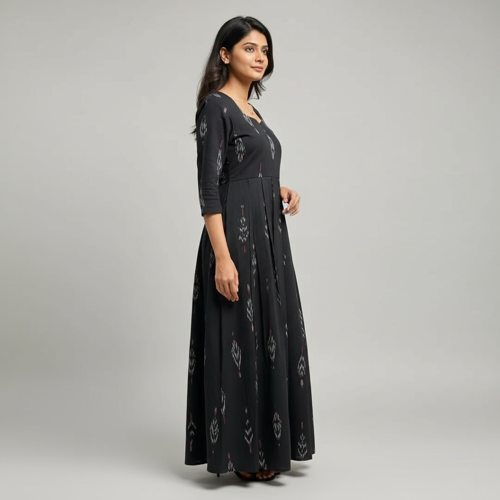 Women Maxi Dress – Cotton Blend, Maxi Length - Image 3