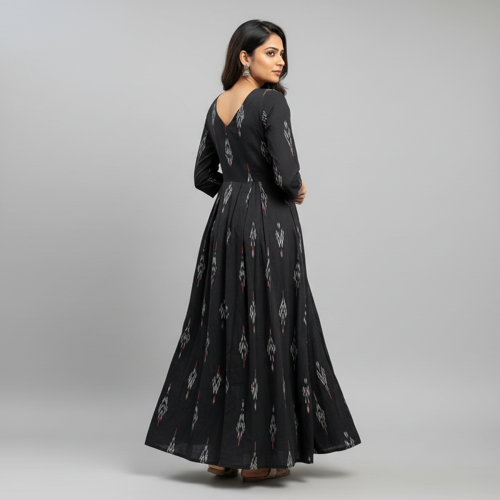Women Maxi Dress – Cotton Blend, Maxi Length - Image 4