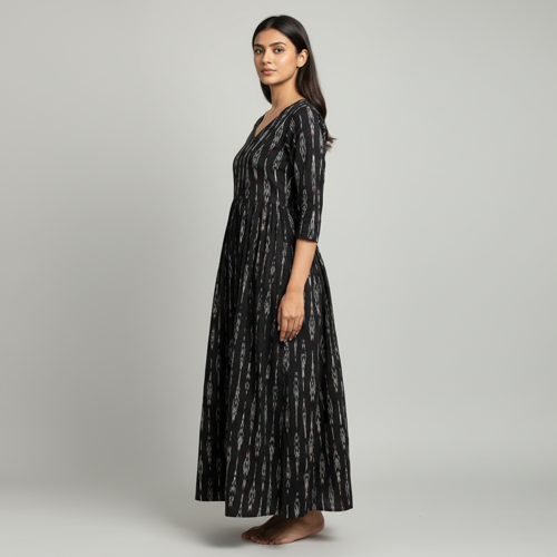 Women Maxi Dress – Cotton Blend, Maxi Length - Image 4