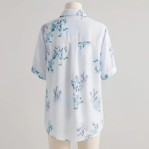 Shirt with Collared Neck and Half Sleeves in Relaxed Fit Style - Image 2