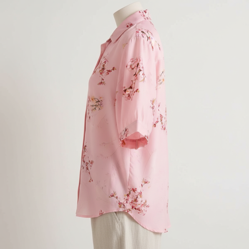 Shirt with Collared Neck and Half Sleeves in Relaxed Fit Style - Image 13