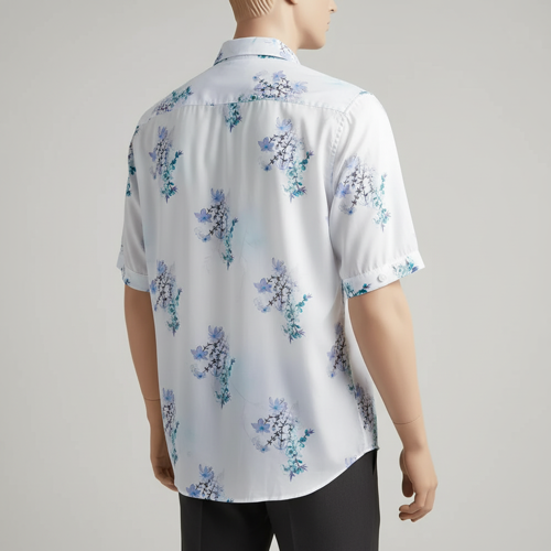 Shirt with Collared Neck and Half Sleeves in Relaxed Fit Style - Image 3