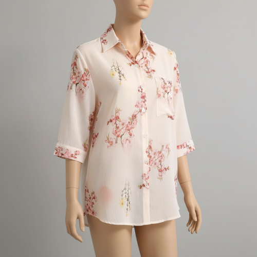 Shirt with Collared Neck and Half Sleeves in Relaxed Fit Style - Image 21