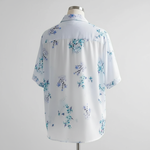 Shirt with Collared Neck and Half Sleeves in Relaxed Fit Style - Image 4