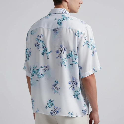 Shirt with Collared Neck and Half Sleeves in Relaxed Fit Style - Image 5
