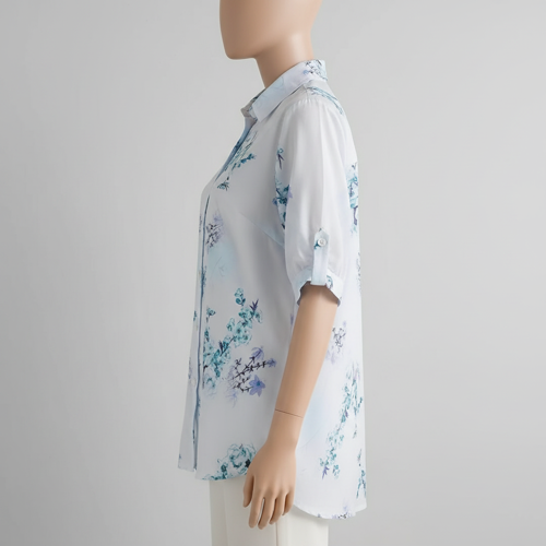 Shirt with Collared Neck and Half Sleeves in Relaxed Fit Style - Image 9