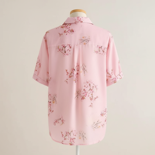 Shirt with Collared Neck and Half Sleeves in Relaxed Fit Style - Image 10