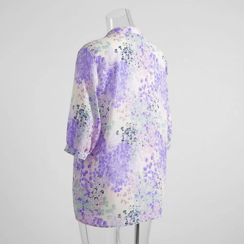 Top with Mandarin Collar, Half Button Placket and Relaxed Fit Sleeves - Image 22