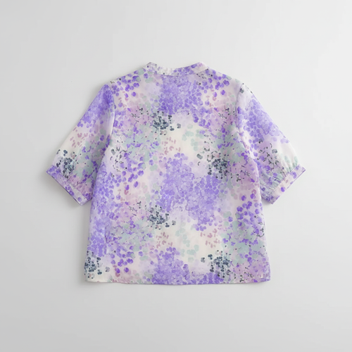 Top with Mandarin Collar, Half Button Placket and Relaxed Fit Sleeves - Image 23