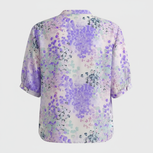 Top with Mandarin Collar, Half Button Placket and Relaxed Fit Sleeves - Image 25