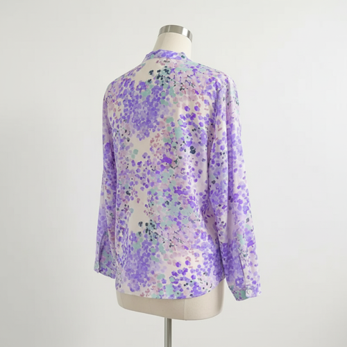 Top with Mandarin Collar, Half Button Placket and Relaxed Fit Sleeves - Image 26