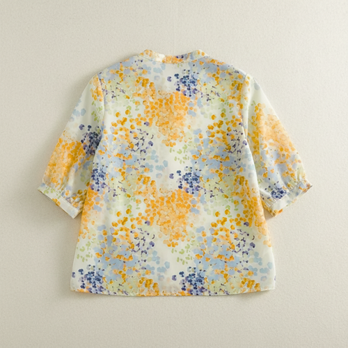 Top with Mandarin Collar, Half Button Placket and Relaxed Fit Sleeves - Image 4