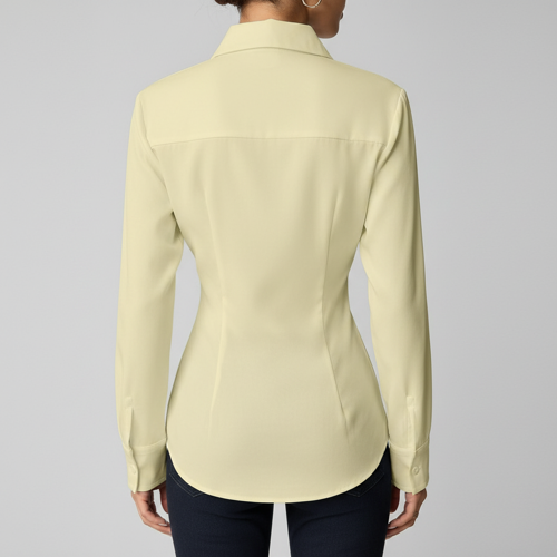 Women Polyester Modern Fit Yellow Solid Front Button Long Sleeve Casual Shirt - Image 13