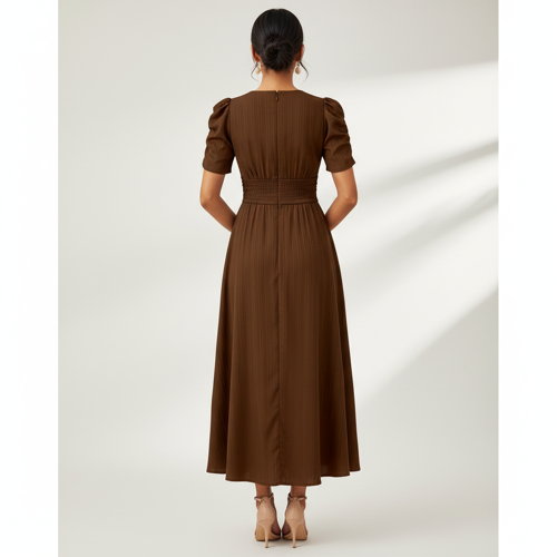 Dress for Women | New Year Party Outfit | Waist Cinched Puff Sleeve Western | Elegant Casual Wear (Dress 246) - Image 66