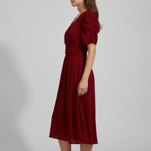 Dress for Women | New Year Party Outfit | Waist Cinched Puff Sleeve Western | Elegant Casual Wear (Dress 246) - Image 60