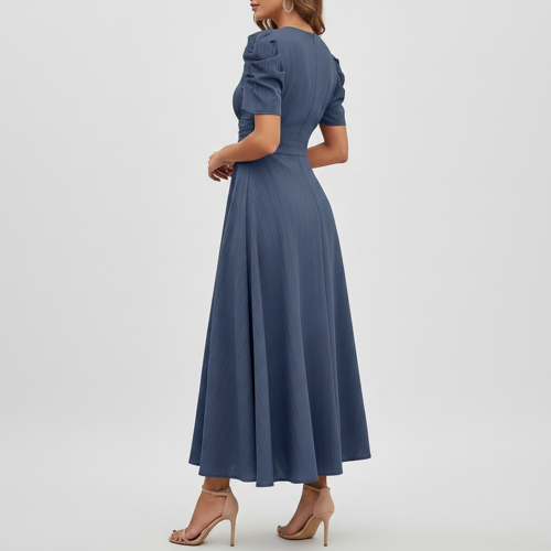 Dress for Women | New Year Party Outfit | Waist Cinched Puff Sleeve Western | Elegant Casual Wear (Dress 246) - Image 53