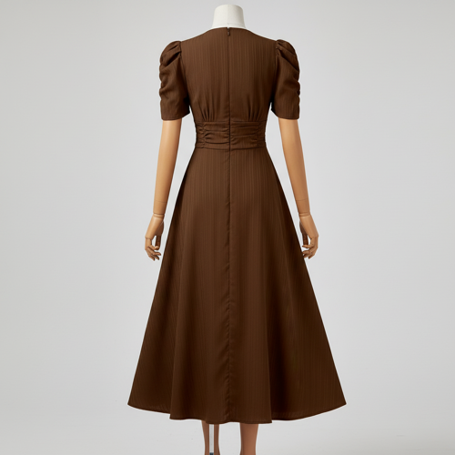 Dress for Women | New Year Party Outfit | Waist Cinched Puff Sleeve Western | Elegant Casual Wear (Dress 246) - Image 67