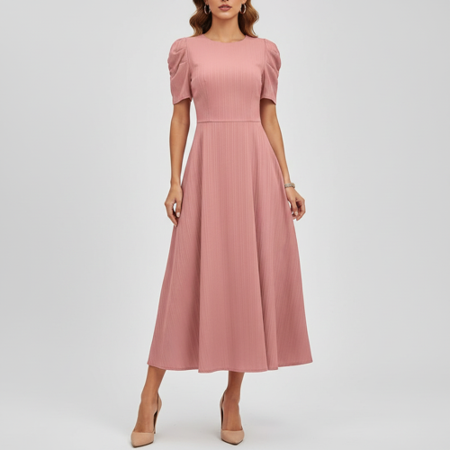 Dress for Women | New Year Party Outfit | Waist Cinched Puff Sleeve Western | Elegant Casual Wear (Dress 246) - Image 44