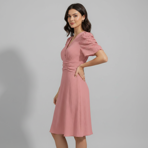Dress for Women | New Year Party Outfit | Waist Cinched Puff Sleeve Western | Elegant Casual Wear (Dress 246) - Image 42
