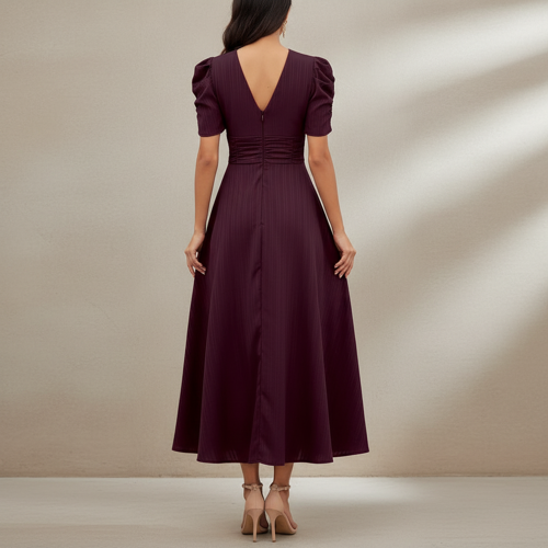 Dress for Women | New Year Party Outfit | Waist Cinched Puff Sleeve Western | Elegant Casual Wear (Dress 246) - Image 43