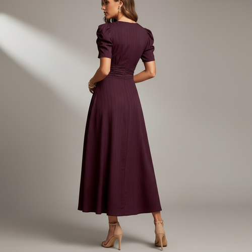 Dress for Women | New Year Party Outfit | Waist Cinched Puff Sleeve Western | Elegant Casual Wear (Dress 246) - Image 38