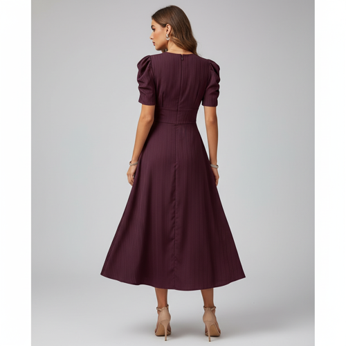 Dress for Women | New Year Party Outfit | Waist Cinched Puff Sleeve Western | Elegant Casual Wear (Dress 246) - Image 39