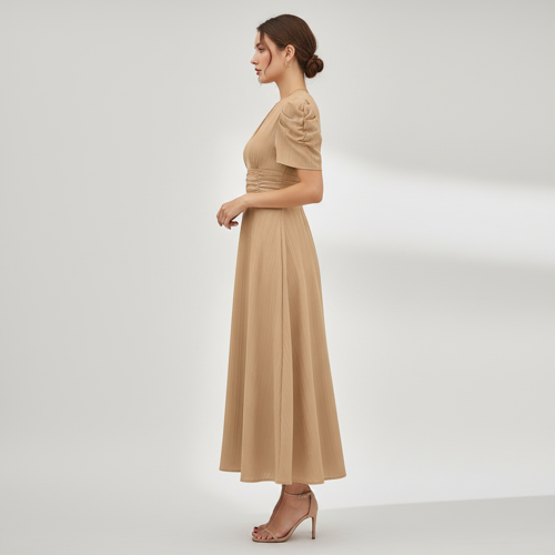 Dress for Women | New Year Party Outfit | Waist Cinched Puff Sleeve Western | Elegant Casual Wear (Dress 246) - Image 26