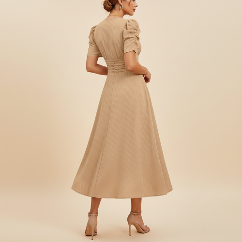 Dress for Women | New Year Party Outfit | Waist Cinched Puff Sleeve Western | Elegant Casual Wear (Dress 246) - Image 24