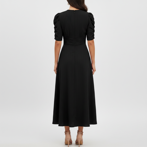 Dress for Women | New Year Party Outfit | Waist Cinched Puff Sleeve Western | Elegant Casual Wear (Dress 246) - Image 18