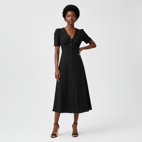 Dress for Women | New Year Party Outfit | Waist Cinched Puff Sleeve Western | Elegant Casual Wear (Dress 246) - Image 19