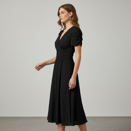 Dress for Women | New Year Party Outfit | Waist Cinched Puff Sleeve Western | Elegant Casual Wear (Dress 246) - Image 11