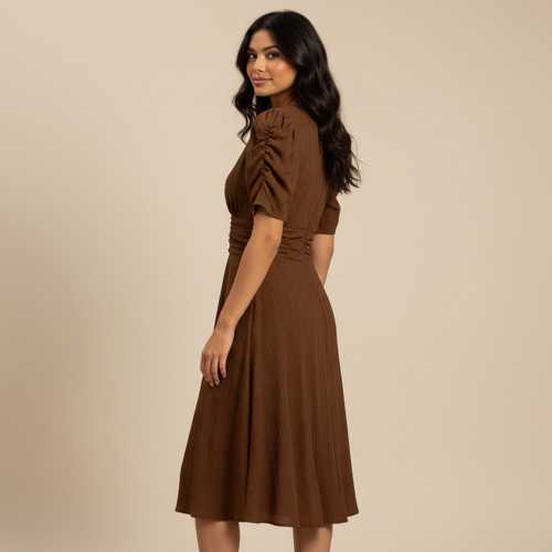 Dress for Women | New Year Party Outfit | Waist Cinched Puff Sleeve Western | Elegant Casual Wear (Dress 246) - Image 64