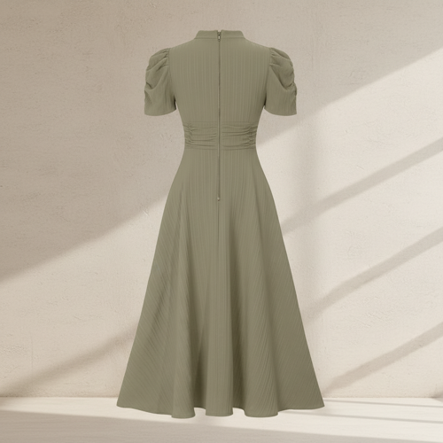Dress for Women | New Year Party Outfit | Waist Cinched Puff Sleeve Western | Elegant Casual Wear (Dress 246) - Image 7