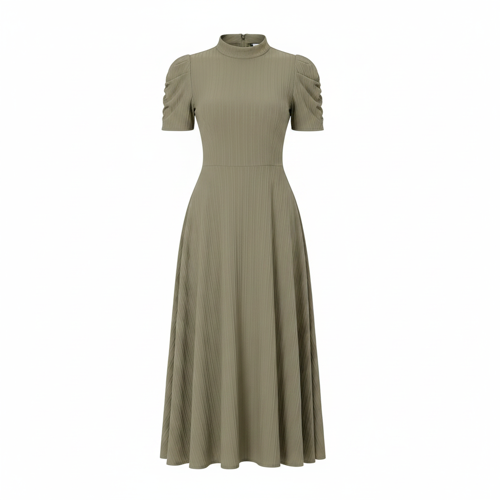 Dress for Women | New Year Party Outfit | Waist Cinched Puff Sleeve Western | Elegant Casual Wear (Dress 246) - Image 3