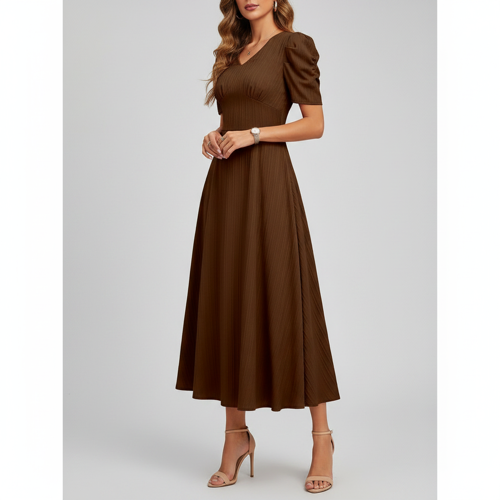 Dress for Women | New Year Party Outfit | Waist Cinched Puff Sleeve Western | Elegant Casual Wear (Dress 246) - Image 30