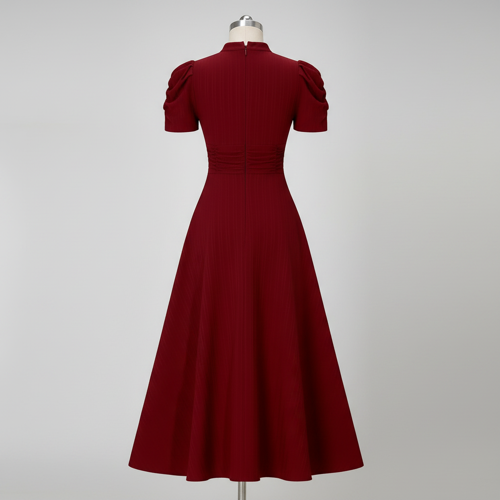 Dress for Women | New Year Party Outfit | Waist Cinched Puff Sleeve Western | Elegant Casual Wear (Dress 246) - Image 17