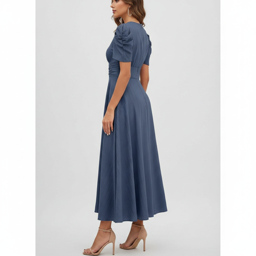 Dress for Women | New Year Party Outfit | Waist Cinched Puff Sleeve Western | Elegant Casual Wear (Dress 246) - Image 18