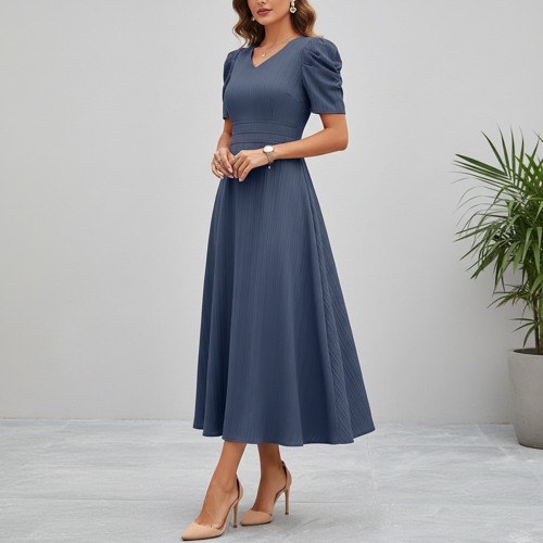 Dress for Women | New Year Party Outfit | Waist Cinched Puff Sleeve Western | Elegant Casual Wear (Dress 246) - Image 15
