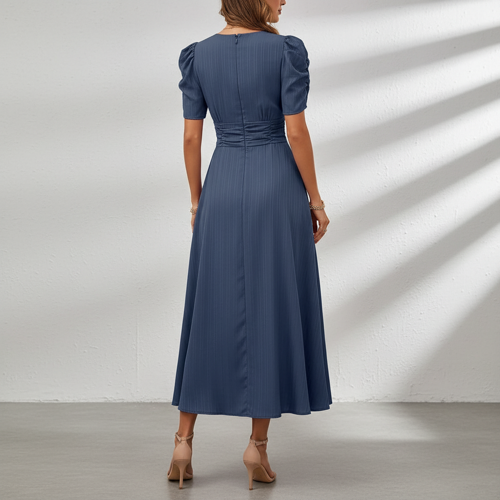 Dress for Women | New Year Party Outfit | Waist Cinched Puff Sleeve Western | Elegant Casual Wear (Dress 246) - Image 14