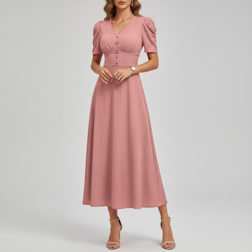 Dress for Women | New Year Party Outfit | Waist Cinched Puff Sleeve Western | Elegant Casual Wear (Dress 246) - Image 12
