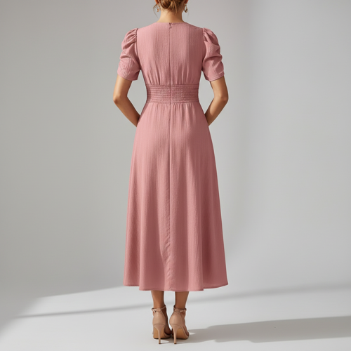 Dress for Women | New Year Party Outfit | Waist Cinched Puff Sleeve Western | Elegant Casual Wear (Dress 246) - Image 7