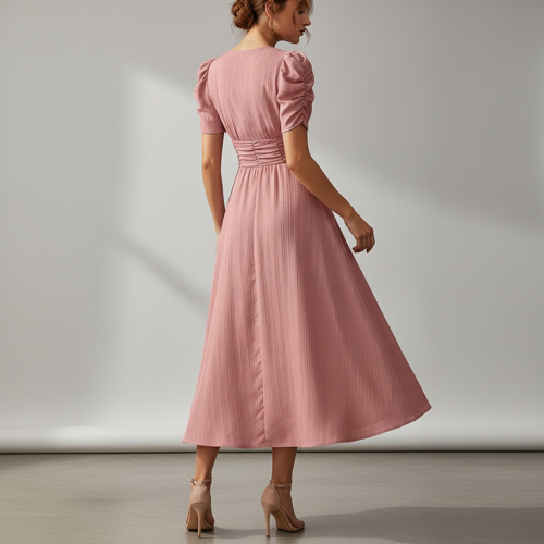 Dress for Women | New Year Party Outfit | Waist Cinched Puff Sleeve Western | Elegant Casual Wear (Dress 246) - Image 8