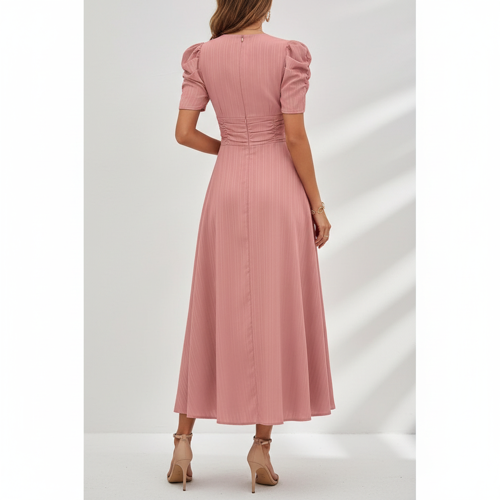 Dress for Women | New Year Party Outfit | Waist Cinched Puff Sleeve Western | Elegant Casual Wear (Dress 246) - Image 6