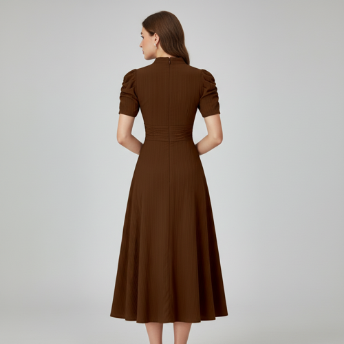 Dress for Women | New Year Party Outfit | Waist Cinched Puff Sleeve Western | Elegant Casual Wear (Dress 246) - Image 27