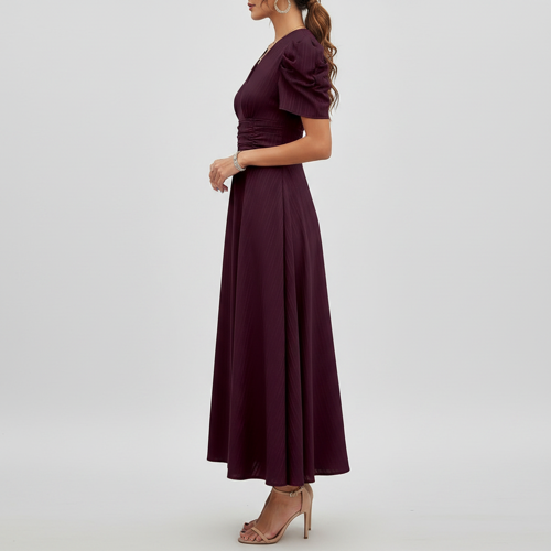 Dress for Women | New Year Party Outfit | Waist Cinched Puff Sleeve Western | Elegant Casual Wear (Dress 246) - Image 2