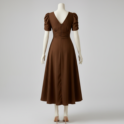 Dress for Women | New Year Party Outfit | Waist Cinched Puff Sleeve Western | Elegant Casual Wear (Dress 246) - Image 29