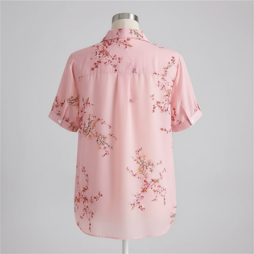 Shirt Short Sleeve Button Down Top | Casual Summer Blouse Lightweight Soft Fabric Regular Fit Stylish Top - Image 10
