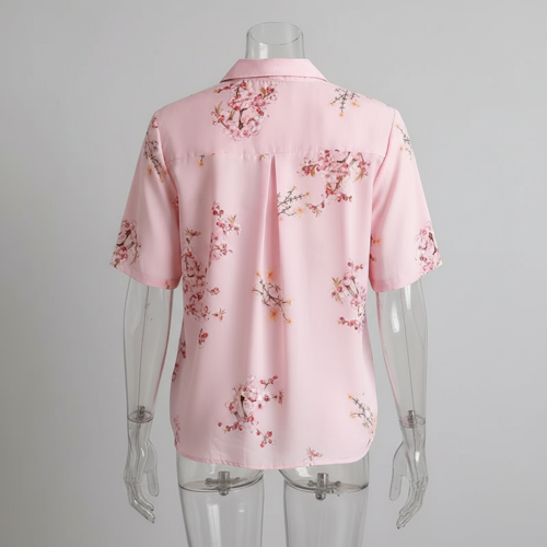 Shirt Short Sleeve Button Down Top | Casual Summer Blouse Lightweight Soft Fabric Regular Fit Stylish Top - Image 13