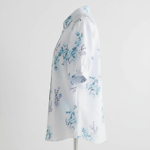 Shirt Short Sleeve Button Down Top | Casual Summer Blouse Lightweight Soft Fabric Regular Fit Stylish Top - Image 14