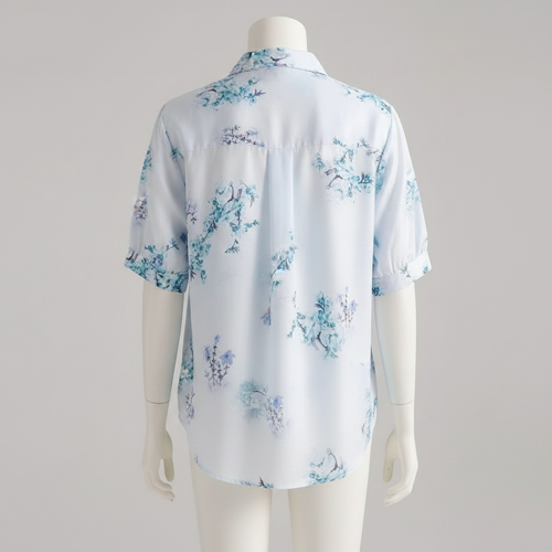 Shirt Short Sleeve Button Down Top | Casual Summer Blouse Lightweight Soft Fabric Regular Fit Stylish Top - Image 15